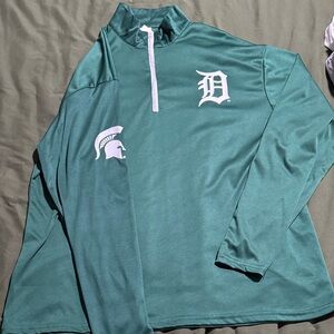 Detroit Tigers/Michigan State Green Quarter-Zip Pullover